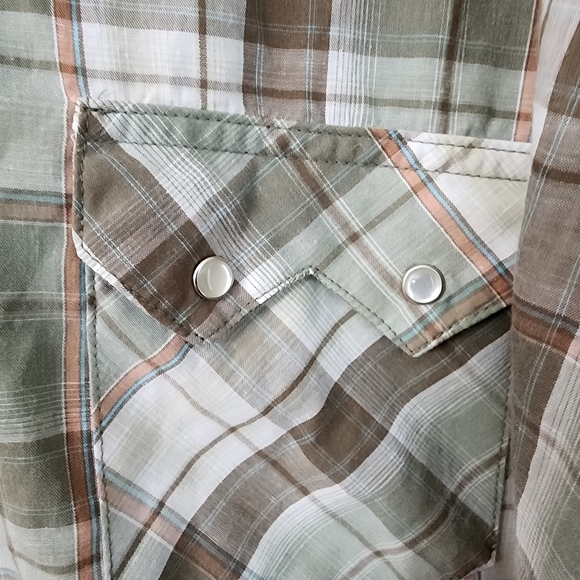 Wrangler Size 3XL Western Vintage Casual  Pearl Shirt Longsleeves. Cowboy, Ranch - Picture 4 of 9